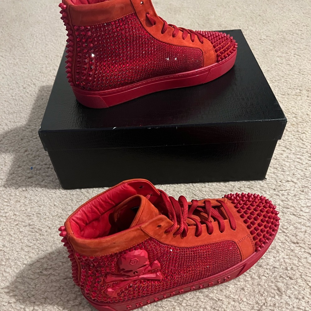 Phillip Plein Hi-Top Bling Sneakers w/ PP dust bag !